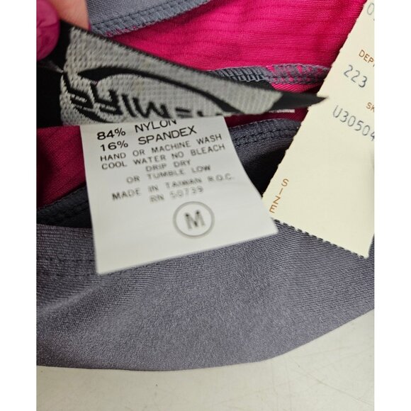 Vtg New 80s Primero by Marika Leotard Womens M Grey Pink Spandex Hi Cut - Picture 4 of 4